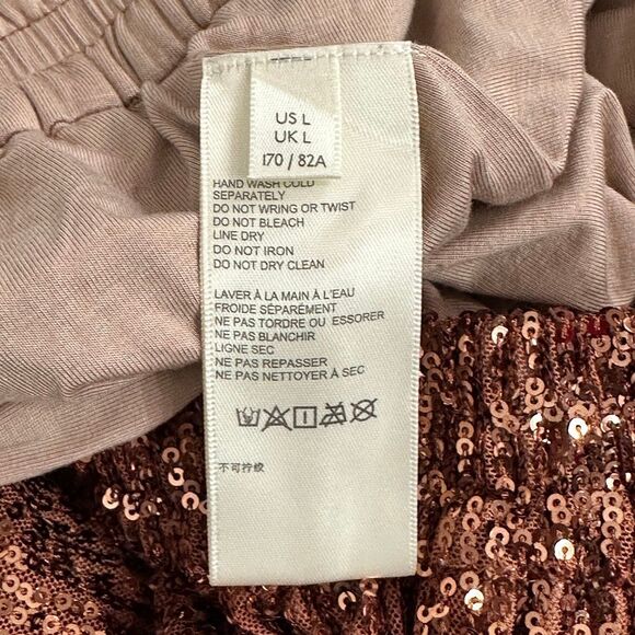 Free People Morelia Sequin Joggers Sz L Boho Glam Whimsy Party Celebration - Picture 7 of 11